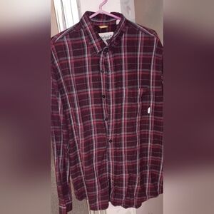 Lot of 2 XL Flannel Shirts Timberland Plaid Stratham Issue & Untuckit Blue Mens